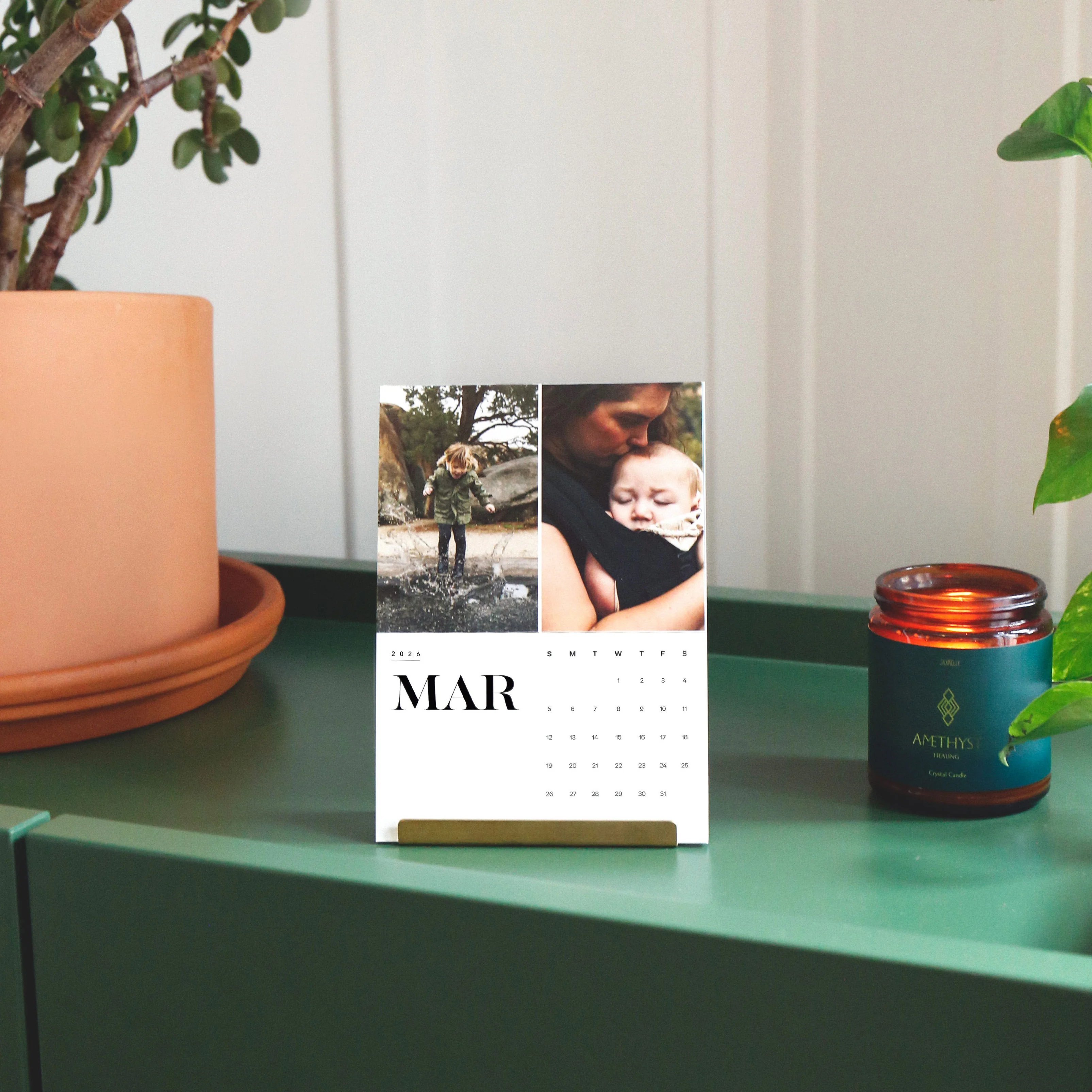 Monthly Calendar with Brass Stand - Image 8