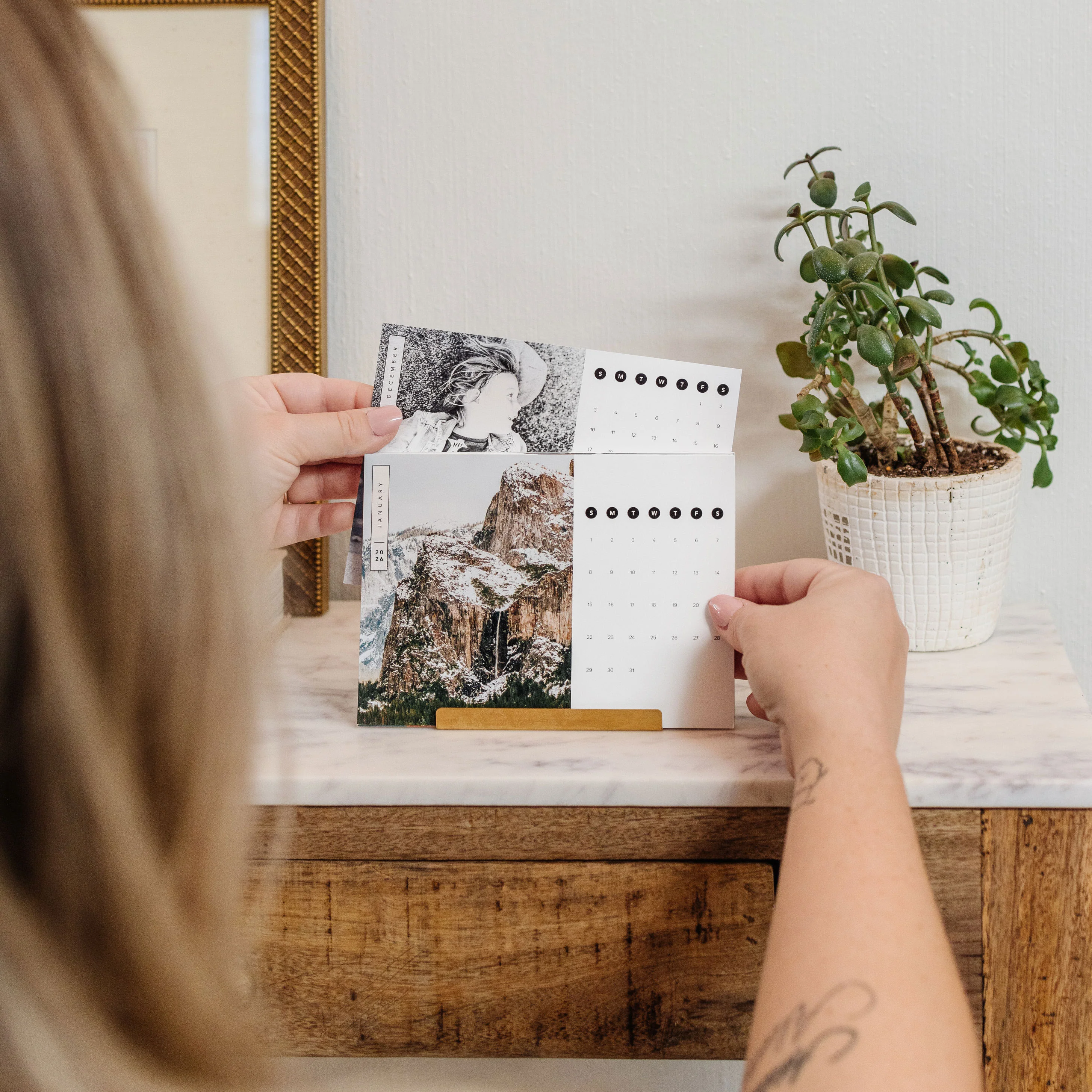 Monthly Calendar with Brass Stand - Image 6